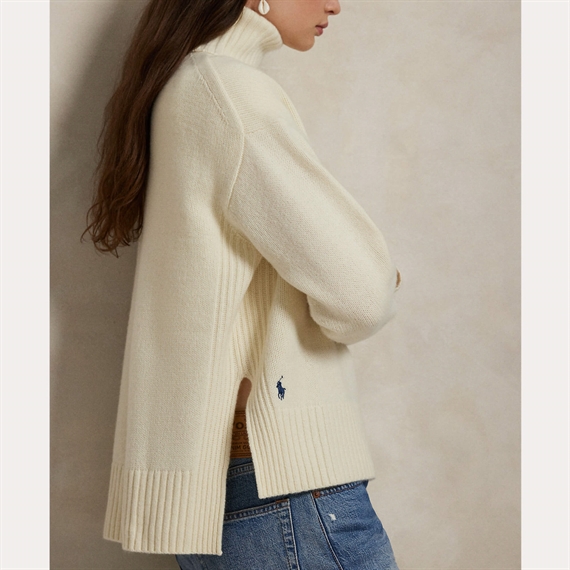 Polo Ralph Lauren Wool-Cashmere Turtleneck Sweater, Authentic Cream
